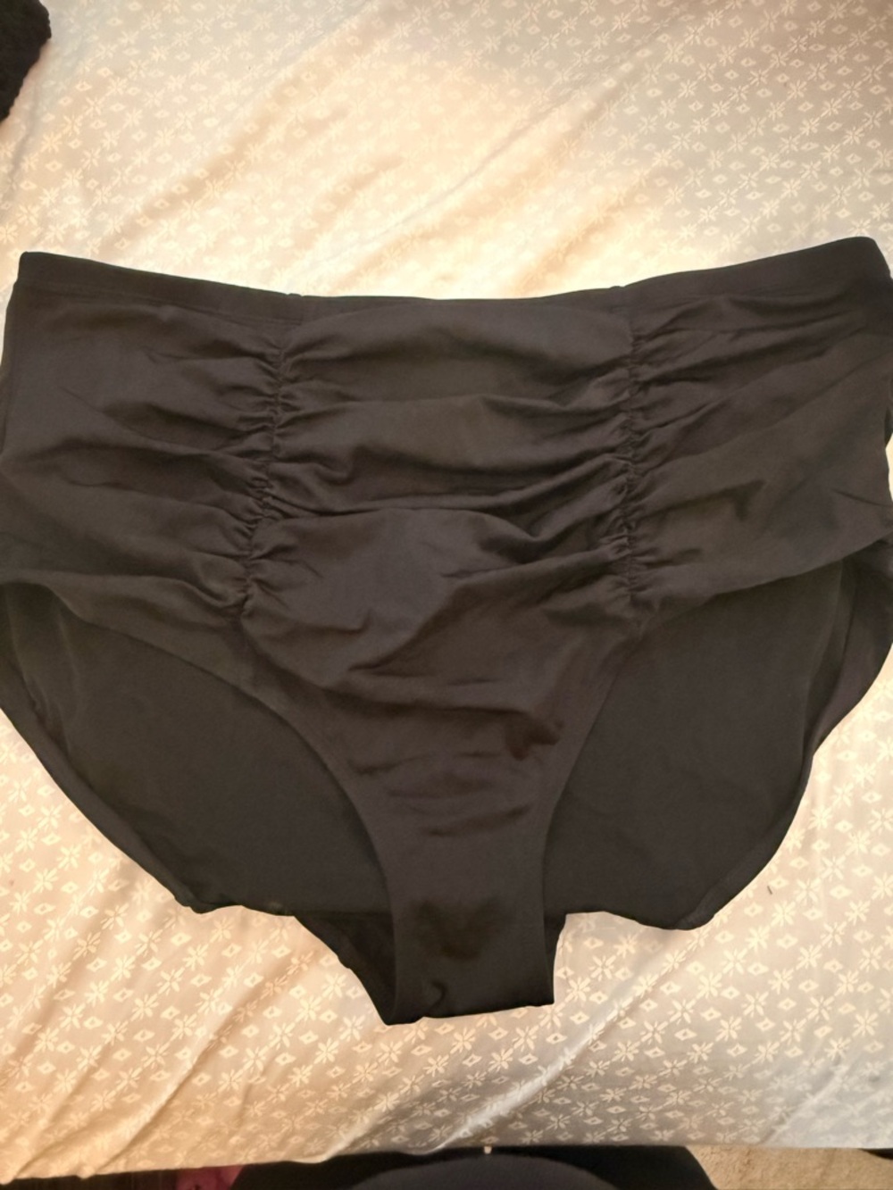 torrid Black High-Waist Ruched Swim Shorts